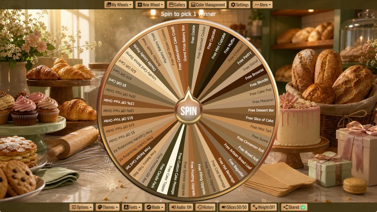 Bakery Giveaway Wheel
