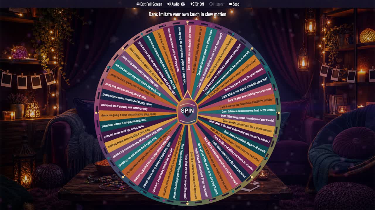 Best Friends Truth or Dare Wheel