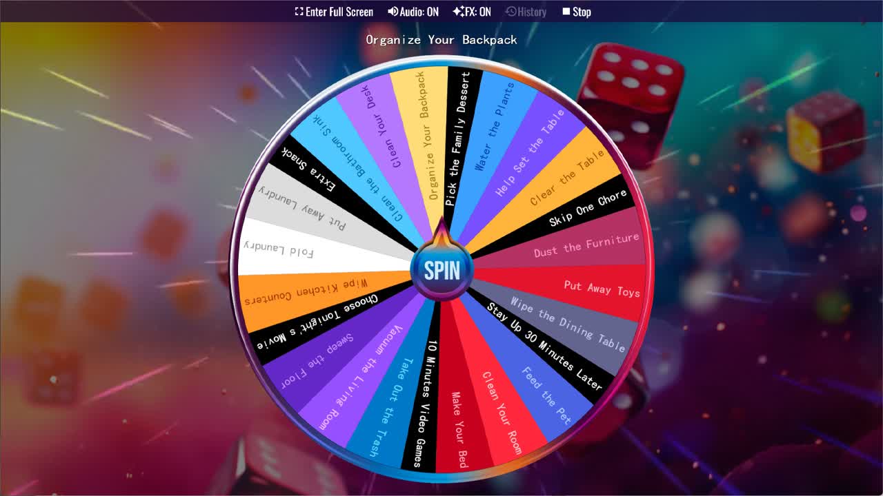 Chore or Reward Wheel