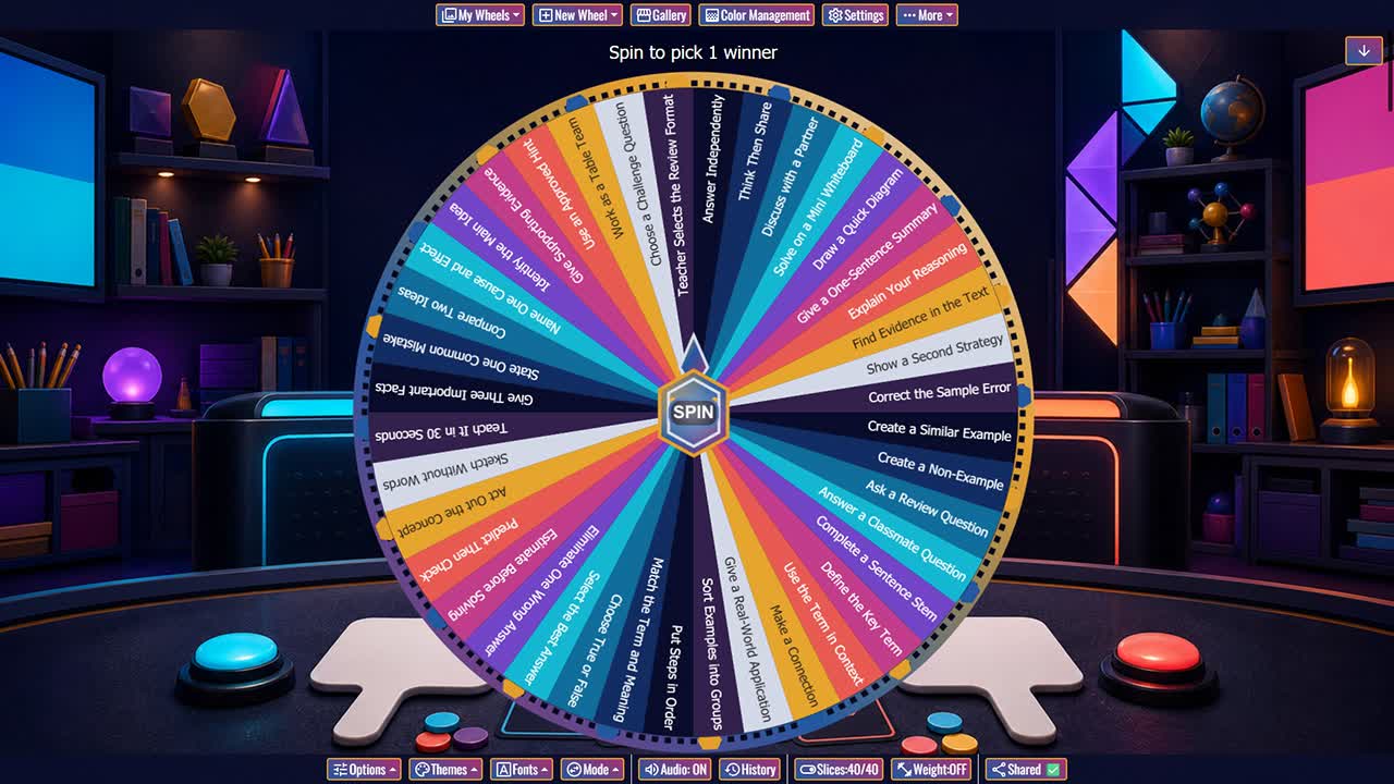 Classroom Review Game Wheel