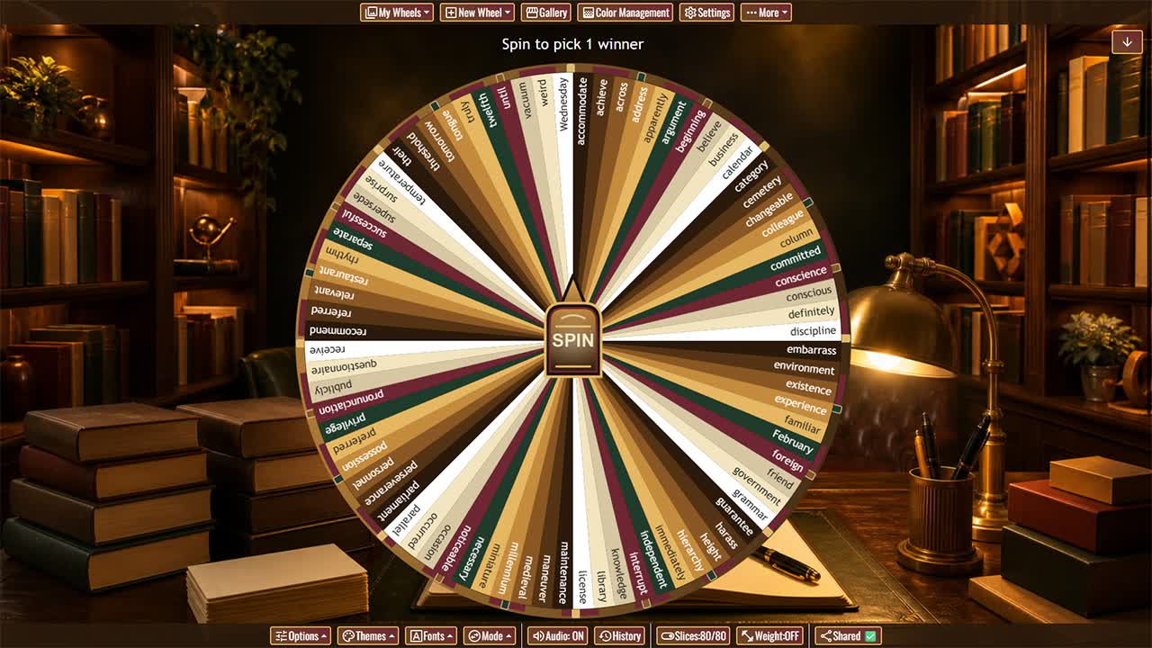 Commonly Misspelled Words Wheel