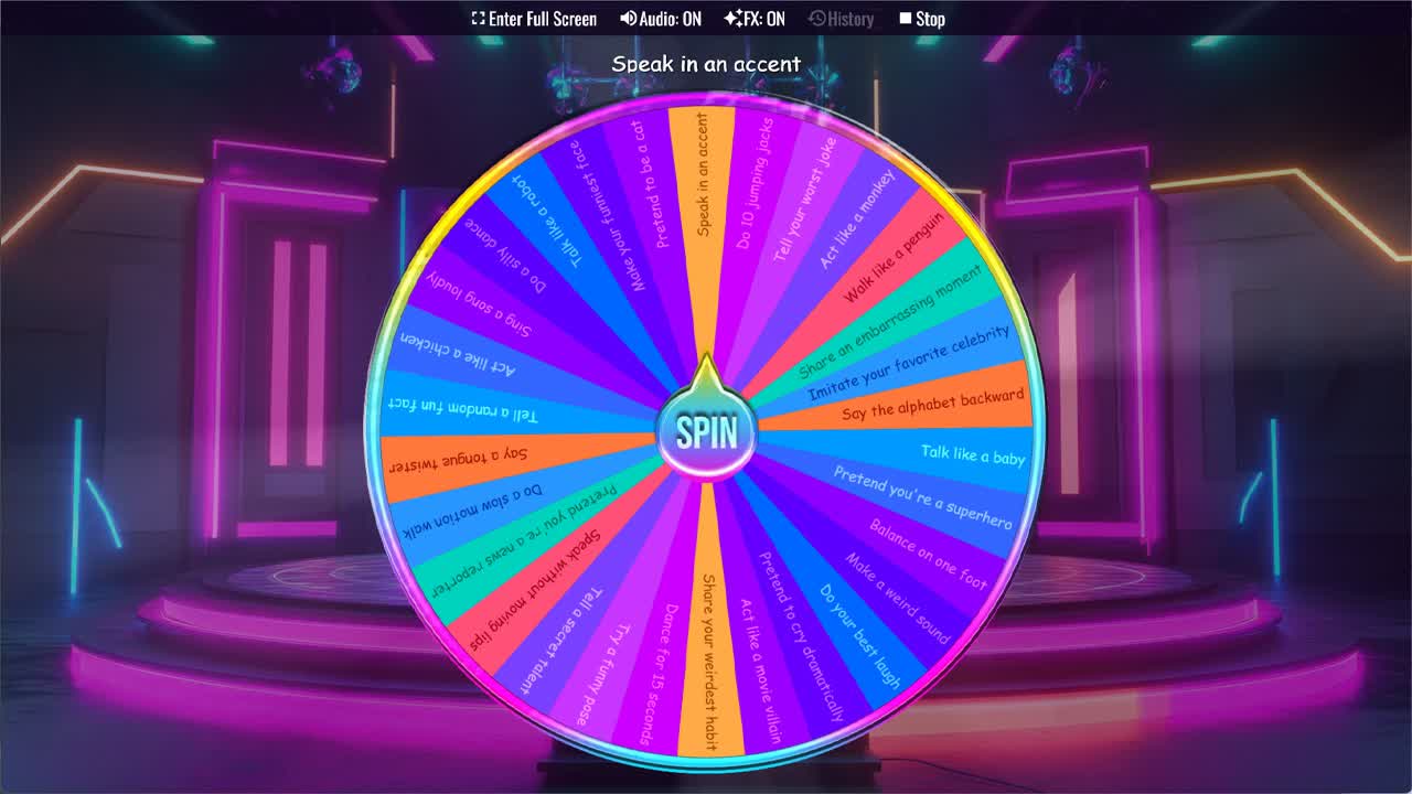 Funny Truth or Dare Wheel