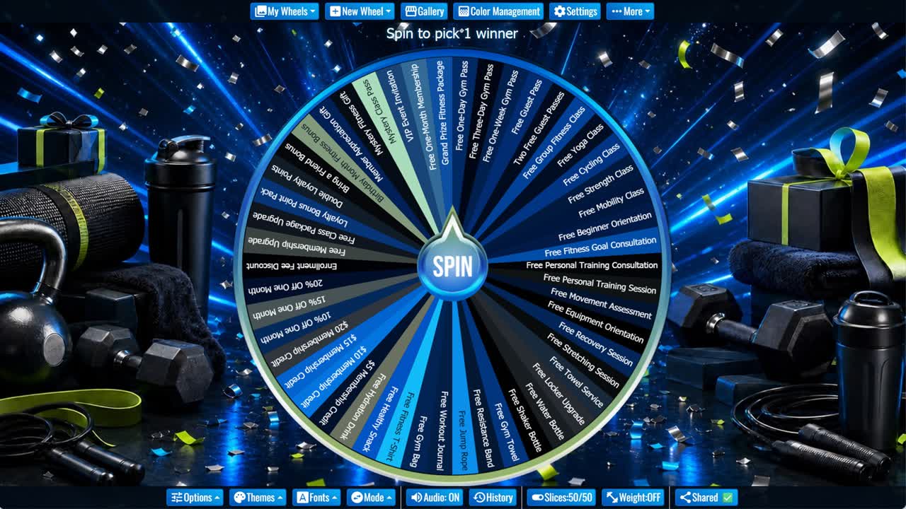 Gym Giveaway Wheel