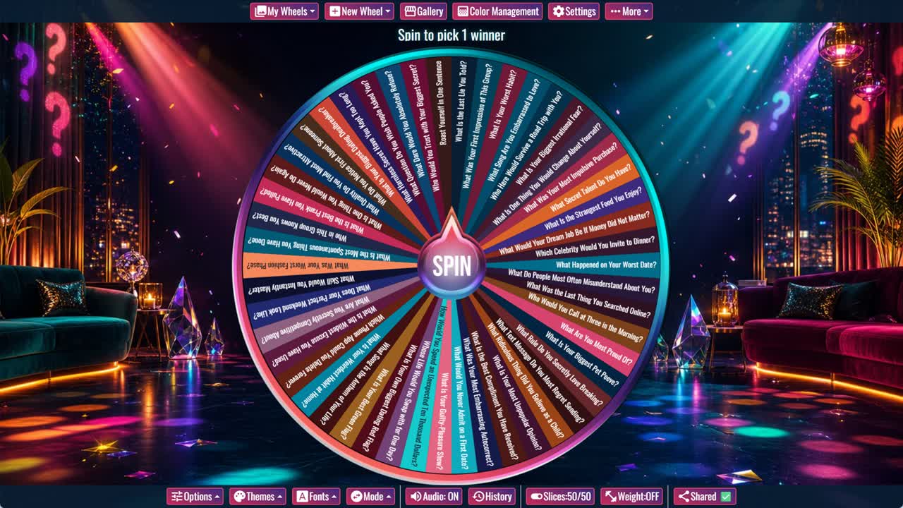 Hot Seat Questions Wheel
