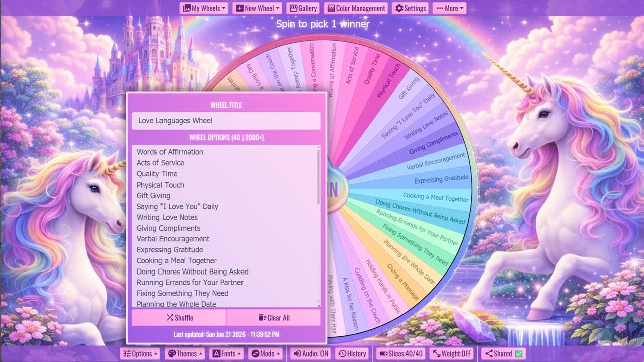 Love Languages Wheel