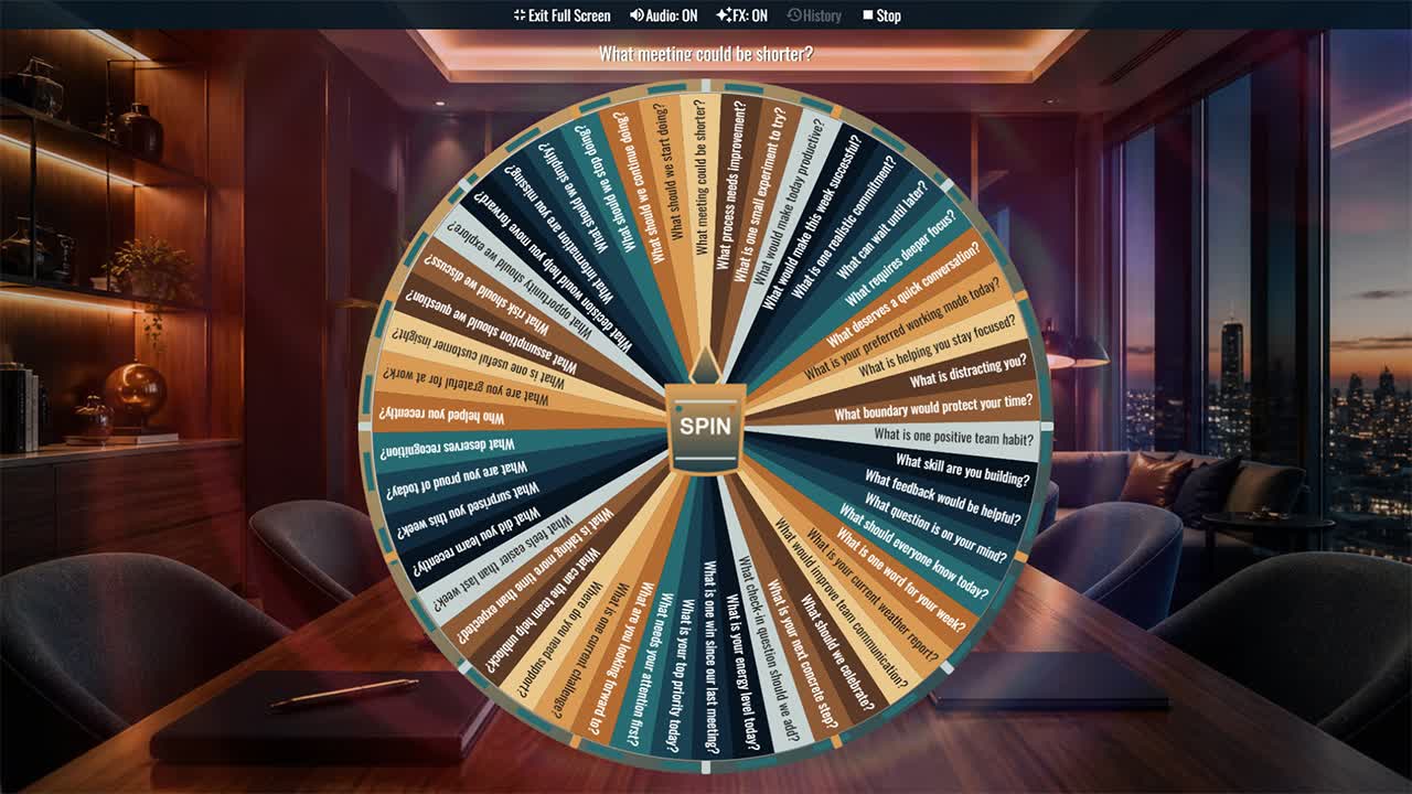 Meeting Check-In Question Wheel