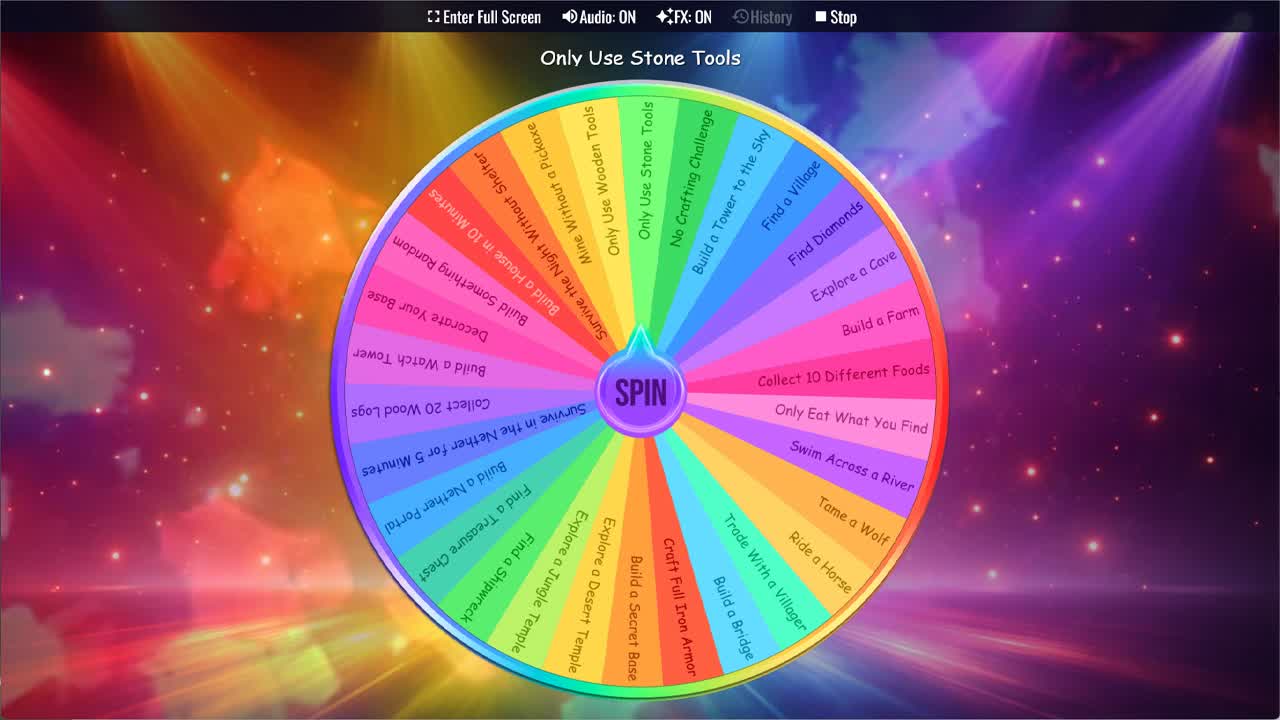 Minecraft Challenge Wheel