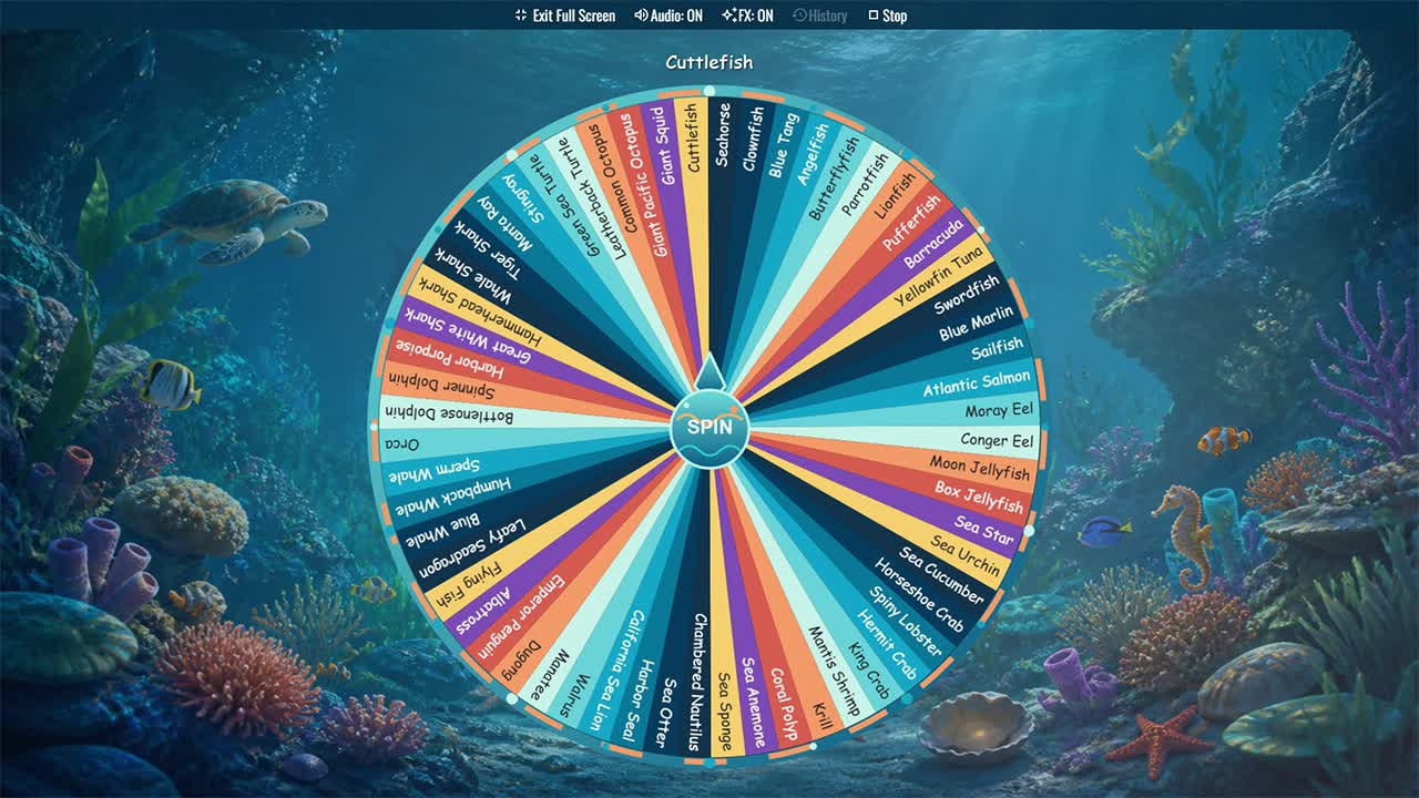 Ocean Animal Generator Wheel