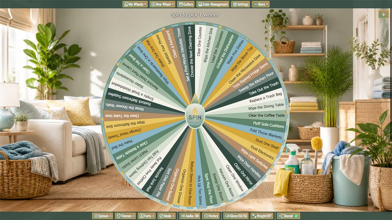 Quick Cleaning Task Wheel