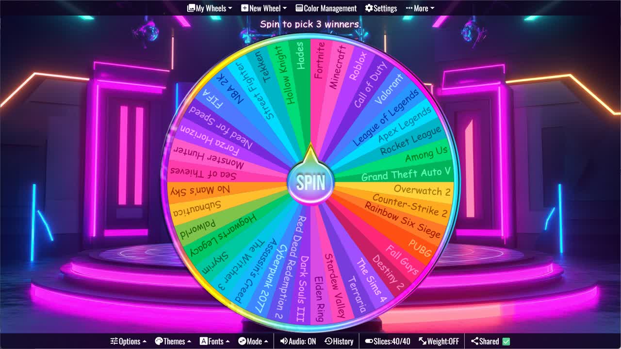 Random Video Game Wheel