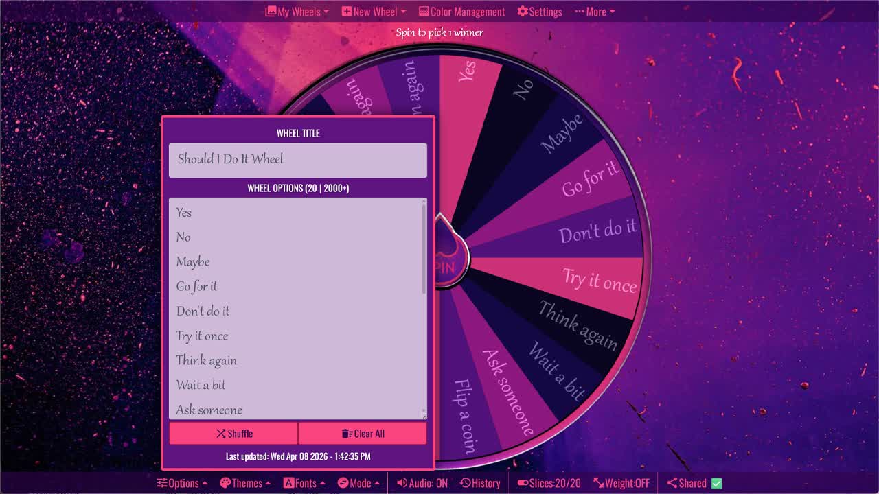 Should I Do It Wheel