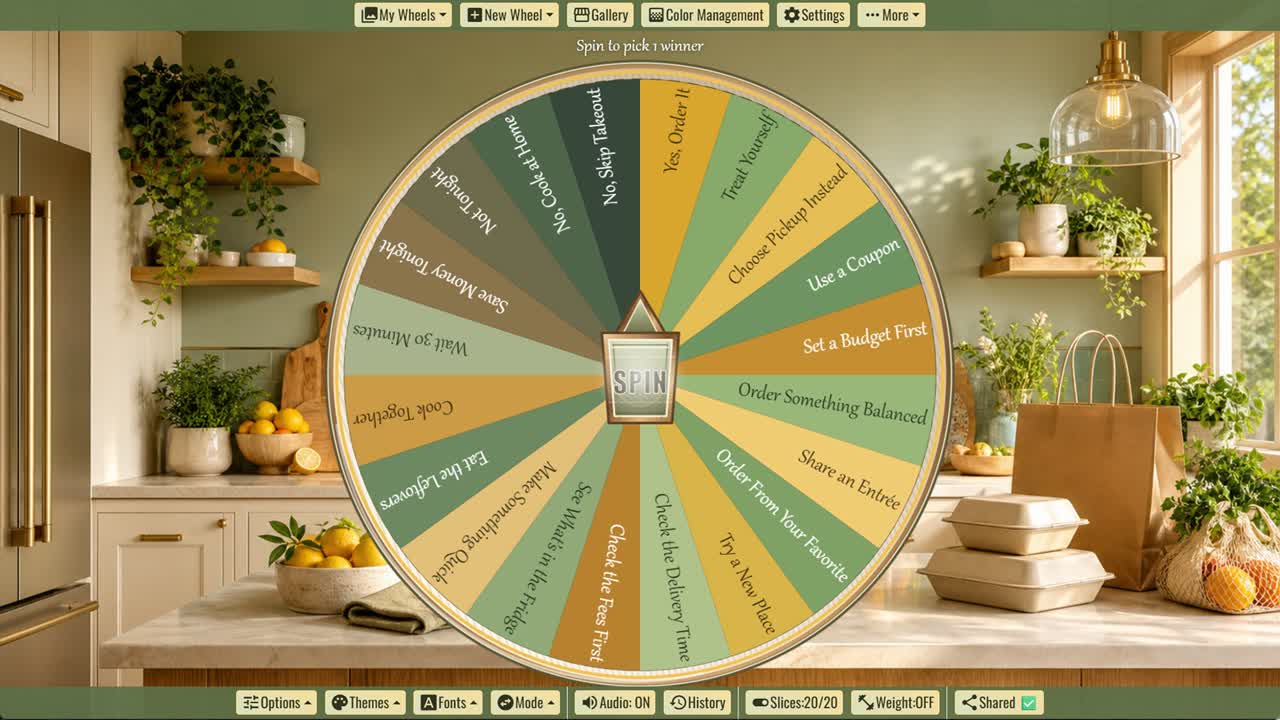 Should I Order Takeout? Wheel