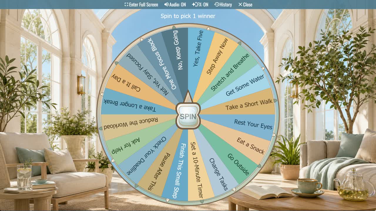 Should I Take a Break? Wheel