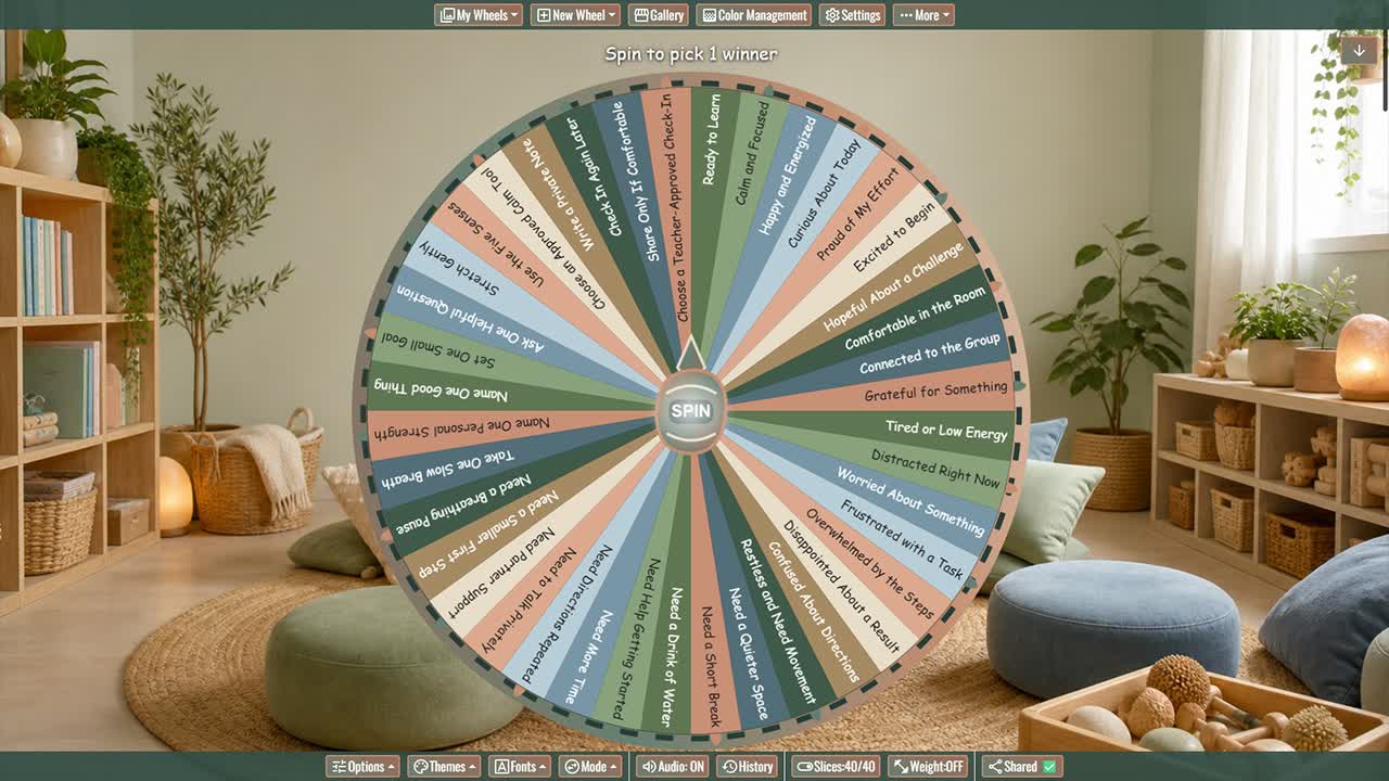 Social Emotional Check-In Wheel