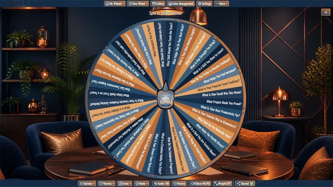 Team Building Question Wheel