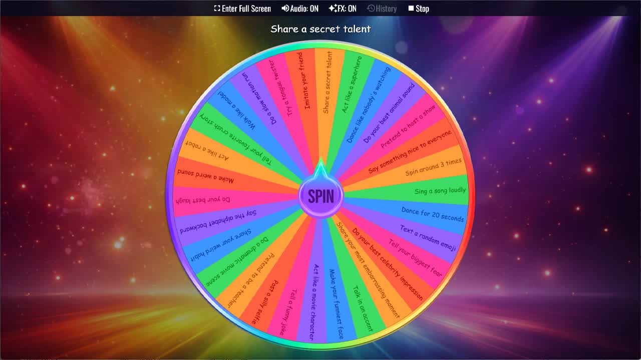 Teen Truth or Dare Wheel