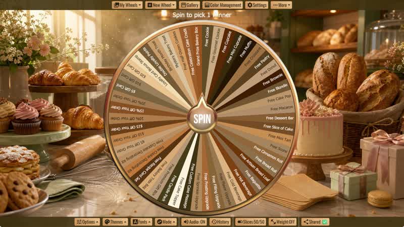 Bakery Giveaway Wheel