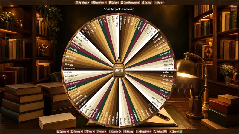 Commonly Misspelled Words Wheel
