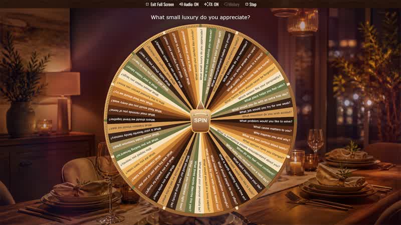 Dinner Conversation Starter Wheel