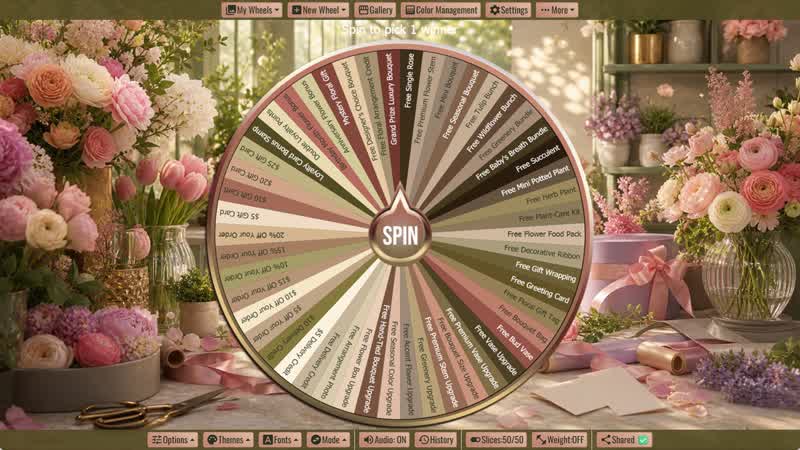 Flower Shop Giveaway Wheel