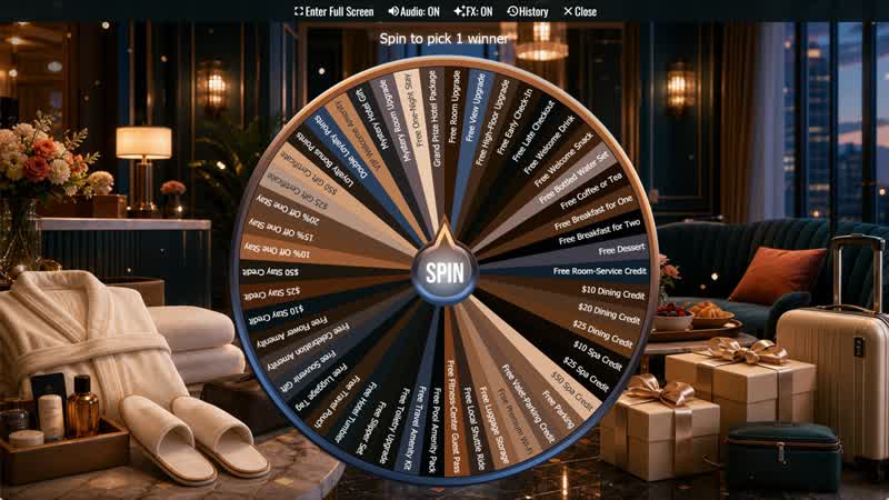 Hotel Giveaway Wheel