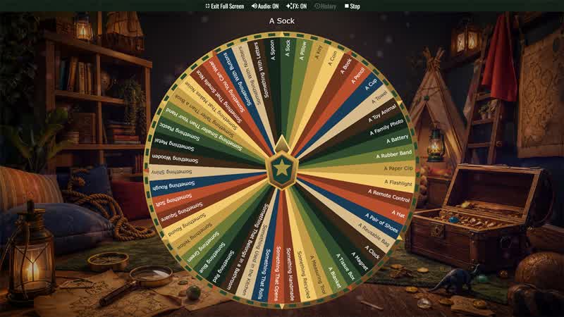 Indoor Scavenger Hunt Wheel
