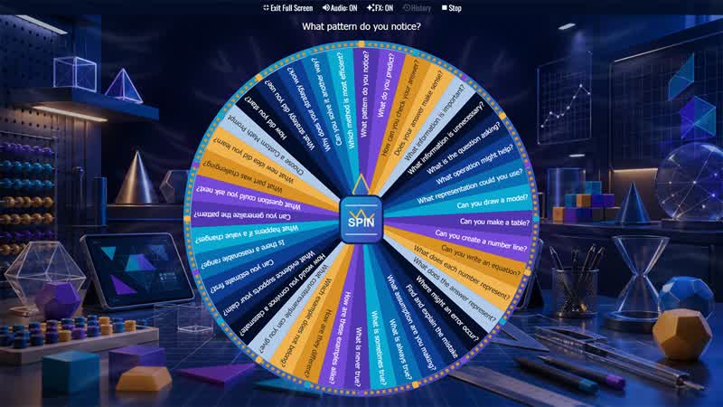 Math Talk Prompt Wheel