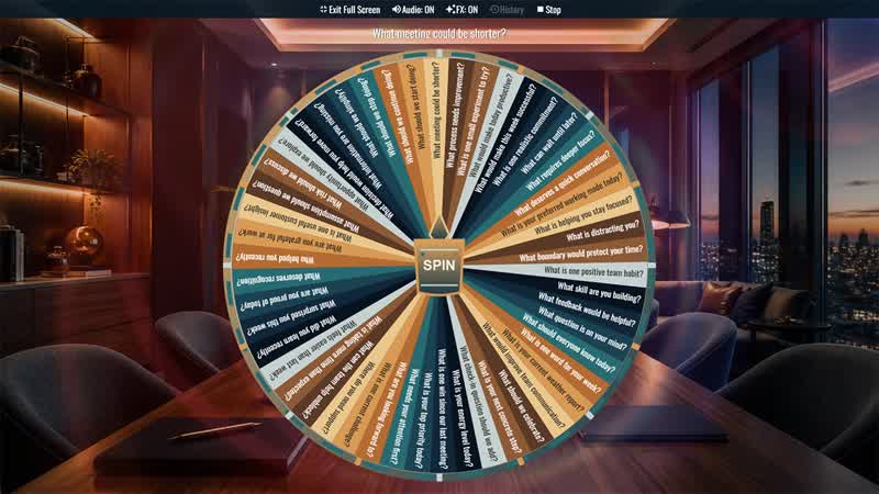 Meeting Check-In Question Wheel