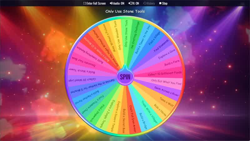 Minecraft Challenge Wheel