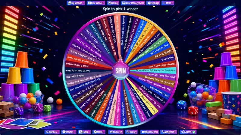 Minute to Win It Challenge Wheel