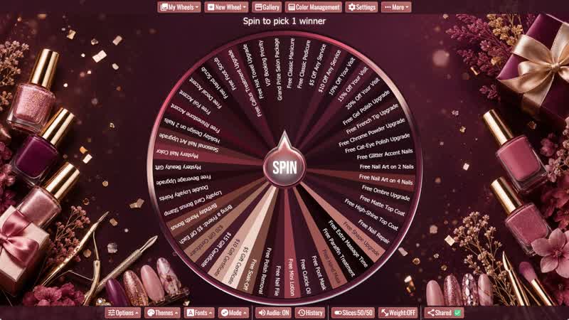 Nail Salon Giveaway Wheel