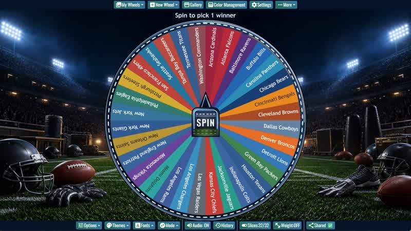NFL Team Picker Wheel