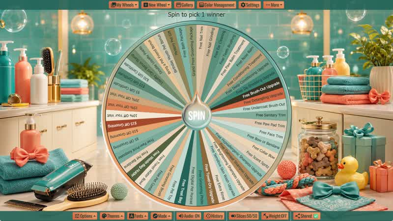 Pet Grooming Giveaway Wheel