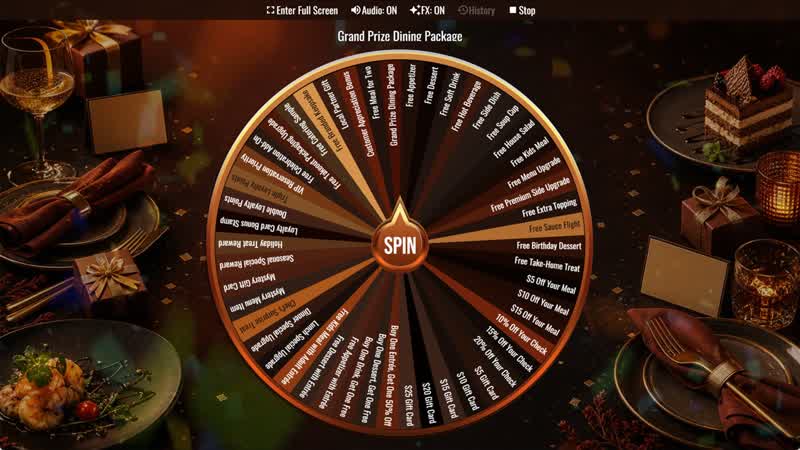 Restaurant Giveaway Wheel