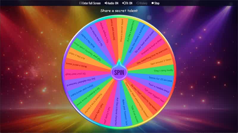 Teen Truth or Dare Wheel