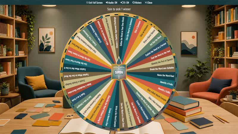 Vocabulary Practice Activity Wheel