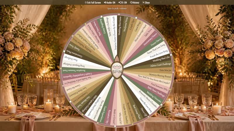Wedding Reception Game Wheel