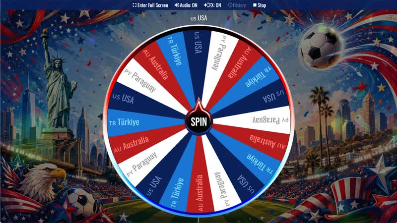 World Cup 2026 Group D Wheel