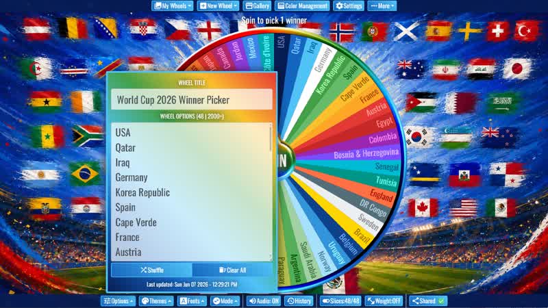 World Cup 2026 Winner Picker Wheel