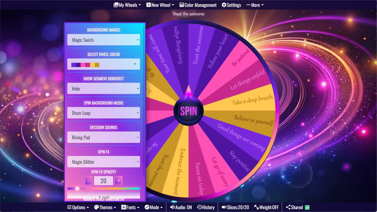 Universe Advice Wheel