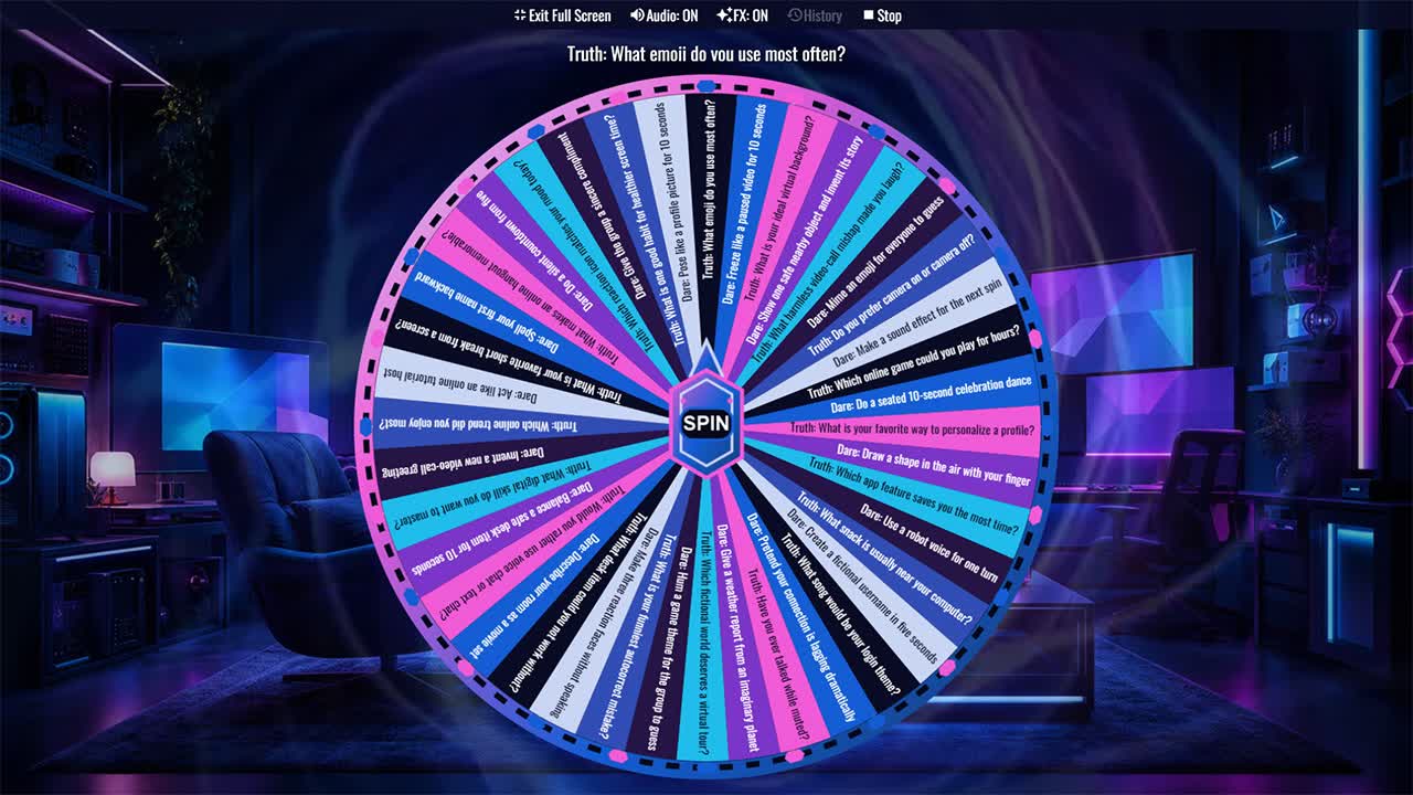 Virtual Truth or Dare Wheel
