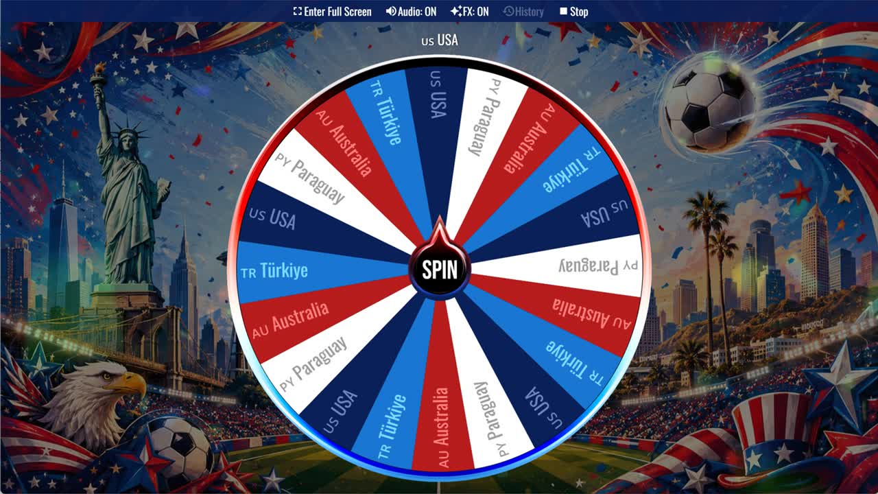 World Cup 2026 Group D Wheel