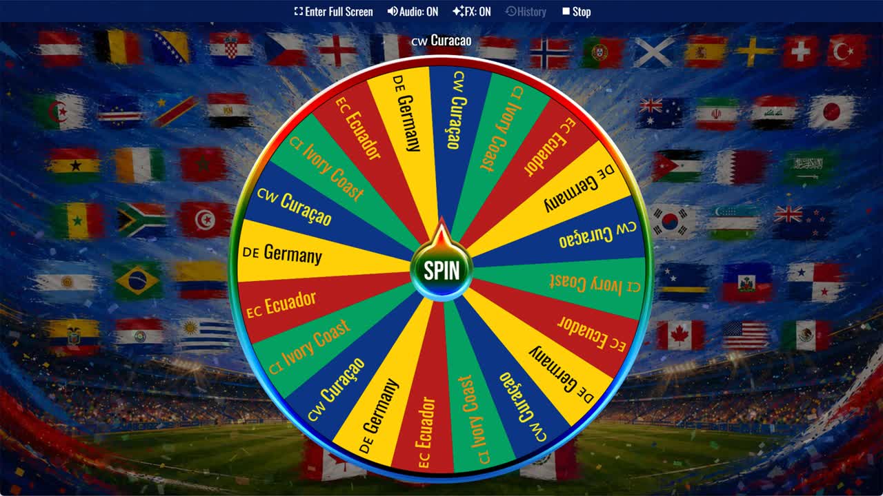 World Cup 2026 Group E Wheel